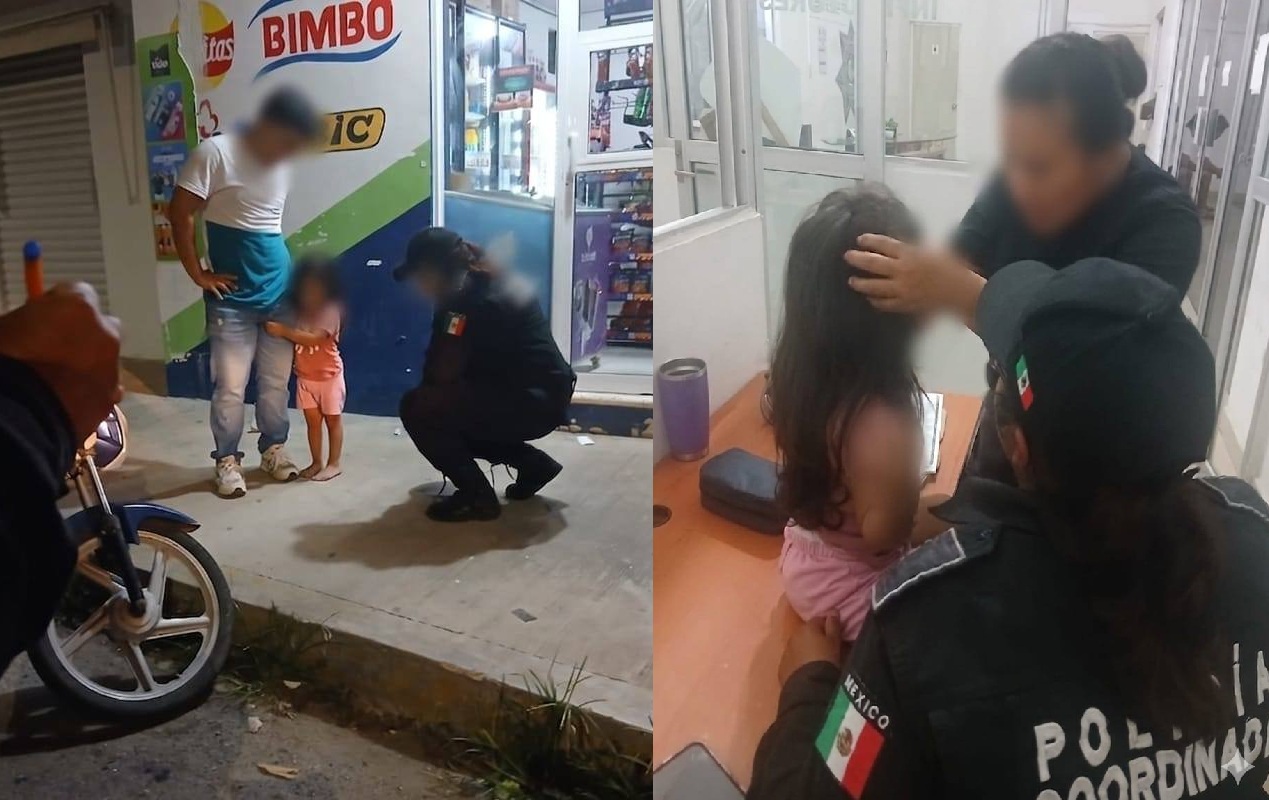 Hallan en horas de la madrugada a una niña de tres años deambulando sola en calles de Tizimín