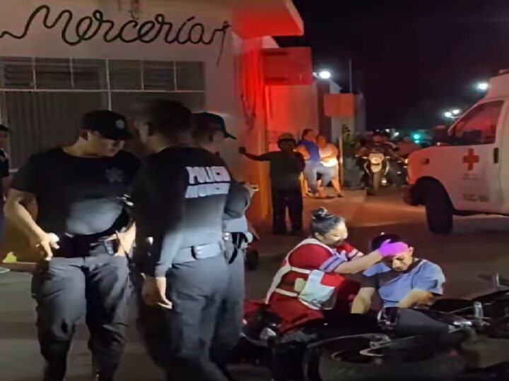 El conductor de una Suburban de lujo, choca y lesiona a dos motociclistas en Ticul