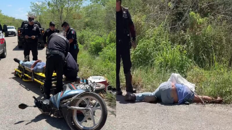 Un hombre derrapa y lesiona de gravedad cuando iba en moto a Chankekén comisaria de Tizimín