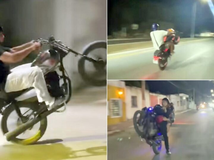 Rapazuelos bikers de Tizimín ponen en peligro a la gente y se burlan de la policía: Vergonzoso acto