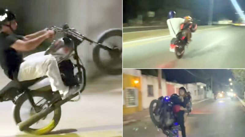 Rapazuelos bikers de Tizimín ponen en peligro a la gente y se burlan de la policía: Vergonzoso acto