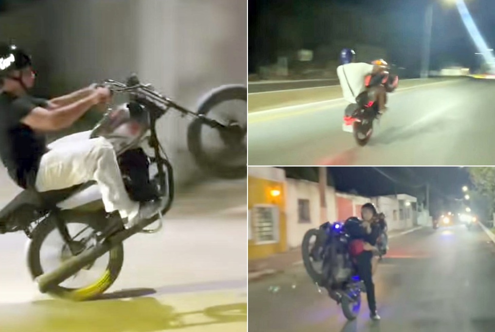 Rapazuelos bikers de Tizimín ponen en peligro a la gente y se burlan de la policía: Vergonzoso acto