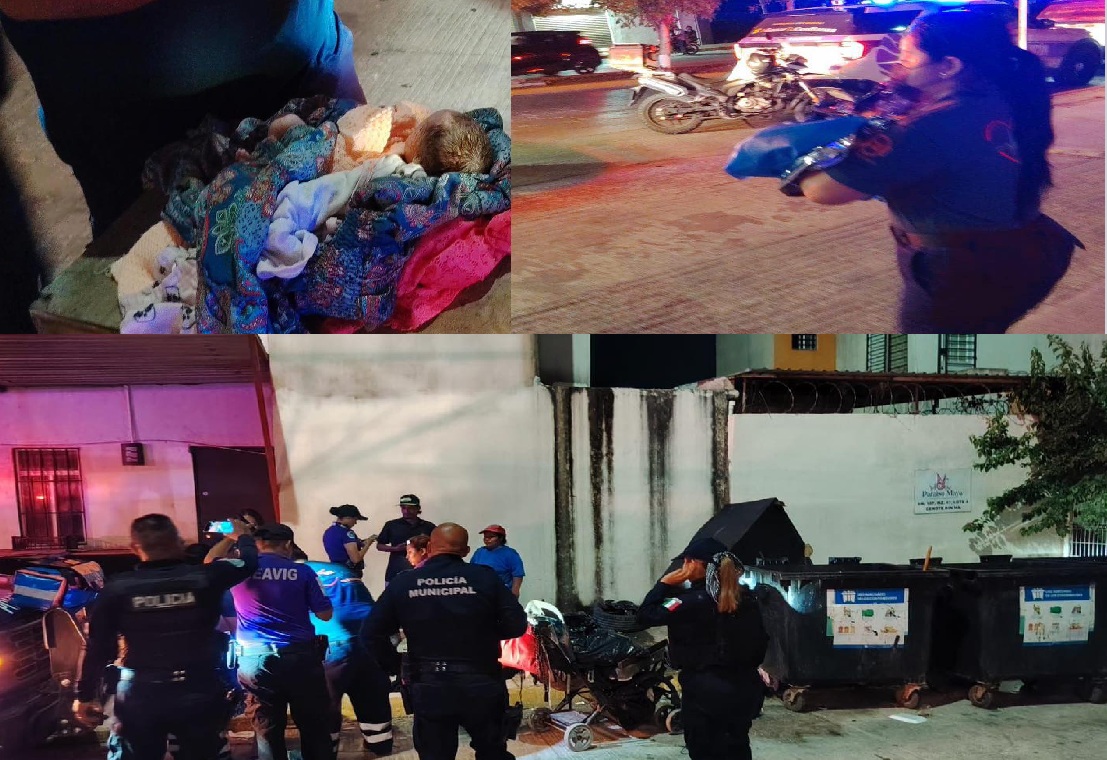 Hallan a un recién nacido dentro de un contenedor de basura en la Cancún