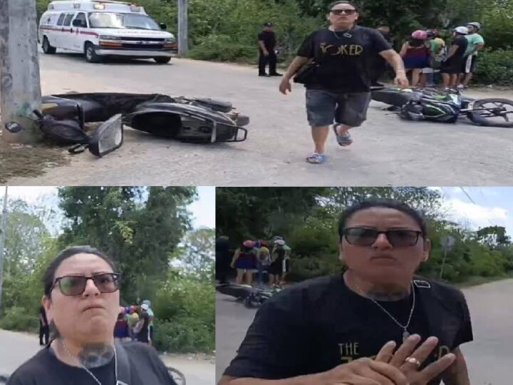 Una mujer agrede a periodista cuando cubría un accidente en vivo en Tekax