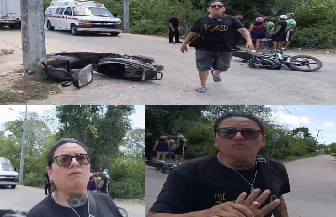Una mujer agrede a periodista cuando cubría un accidente en vivo en Tekax