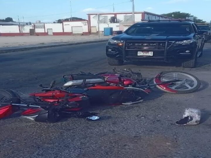 Ebrio motociclista choca y lesiona a una familia que iba en moto en calles de Motul