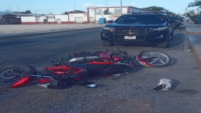 Ebrio motociclista choca y lesiona a una familia que iba en moto en calles de Motul