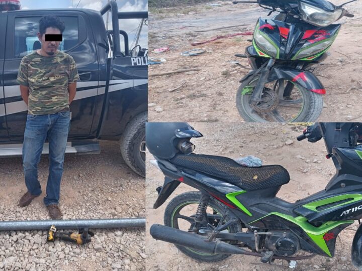 “Okol” detenido cuando sustraía un tubo metálico cerca de las vías del Tren Maya