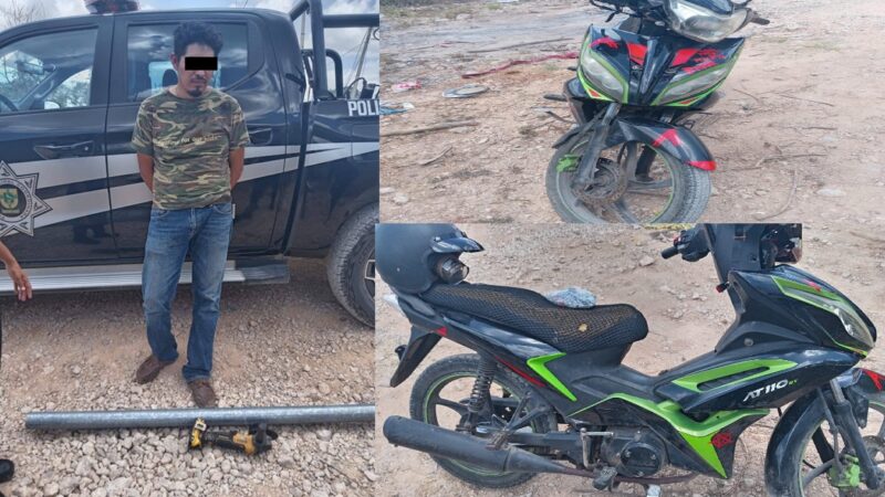 “Okol” detenido cuando sustraía un tubo metálico cerca de las vías del Tren Maya