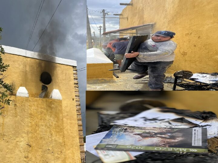 Se incendia el dormitorio del sacerdote de la parroquia de Cacalchen