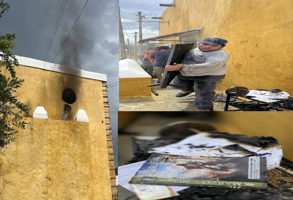 Se incendia el dormitorio del sacerdote de la parroquia de Cacalchen