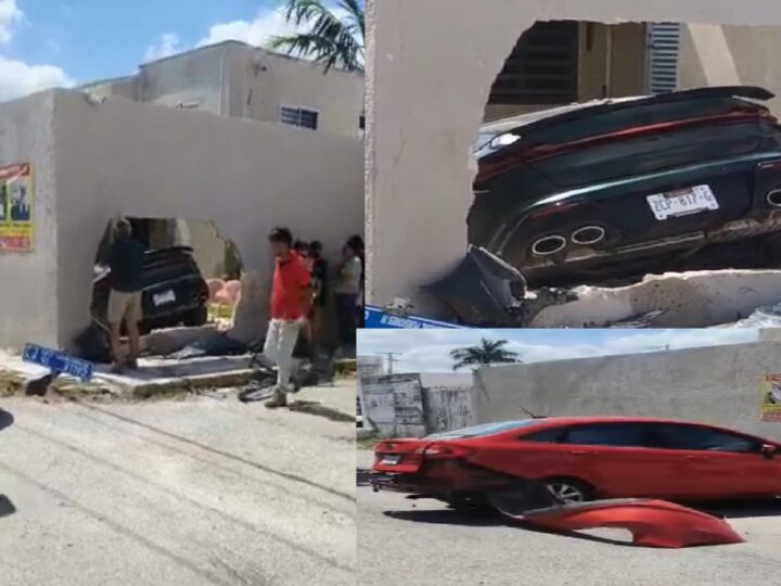 El conductor de un MG lo chocan y termina en una piscina en Residencial Pensiones III