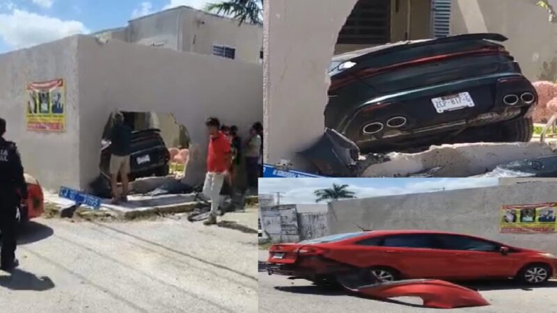 El conductor de un MG lo chocan y termina en una piscina en Residencial Pensiones III