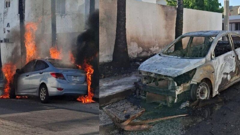Se quema su vehículo en Real Montejo: Un corto circuito en cables de alta tensión causo el incendio