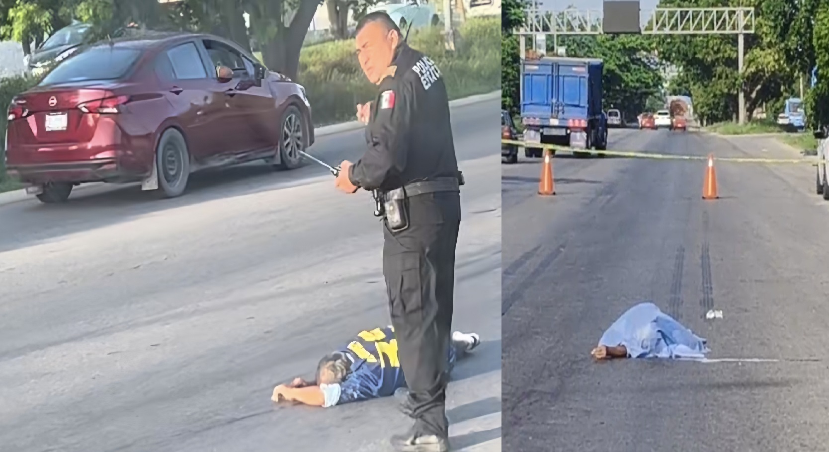 Conductor de un Mazda atropella y mata a un peatón en el Periférico de Mérida