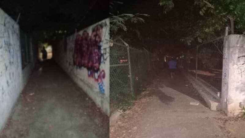 El parque Roble Agrícola nido de drogos: Vecinos exigieron rehabilitar el alumbrado publico