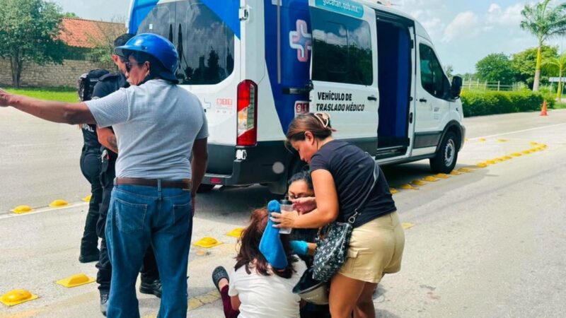 Abuelito derrapa con su hija y nieta en el entronque Kini- Sacapuc: Los tres resultaron lesionados
