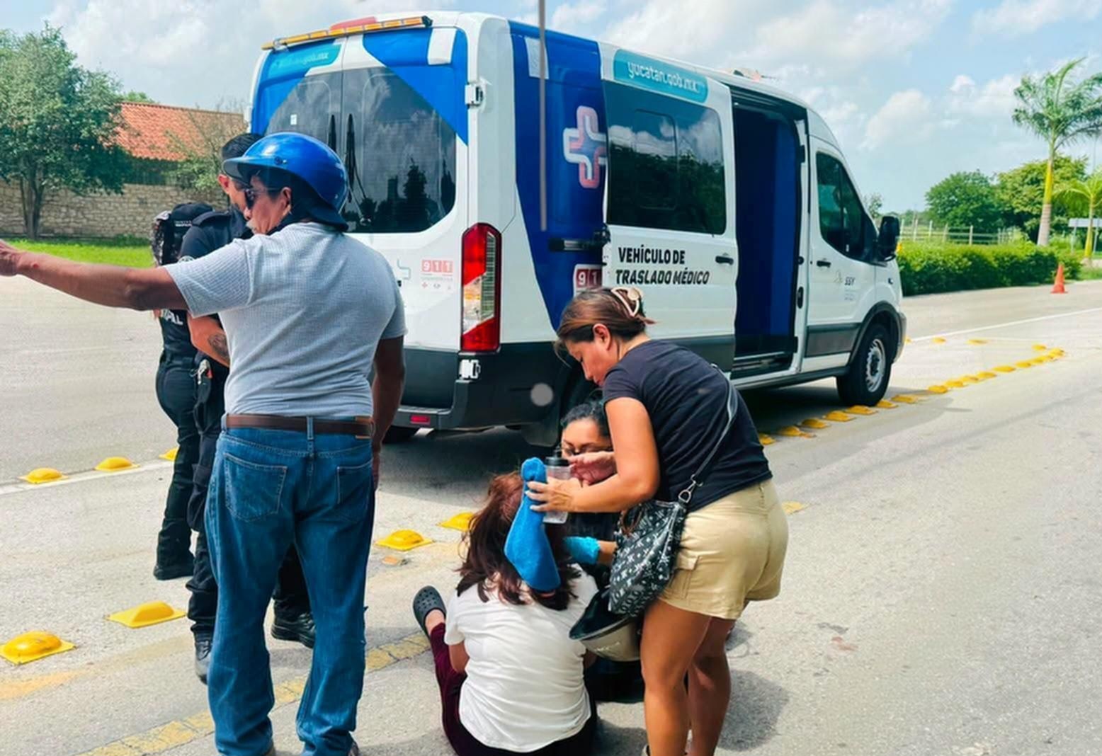 Abuelito derrapa con su hija y nieta en el entronque Kini- Sacapuc: Los tres resultaron lesionados