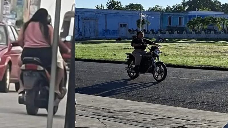 La hija del presidente y mujeres Policías violan el reglamento de tránsito en Cansahcab: Andan sin casco