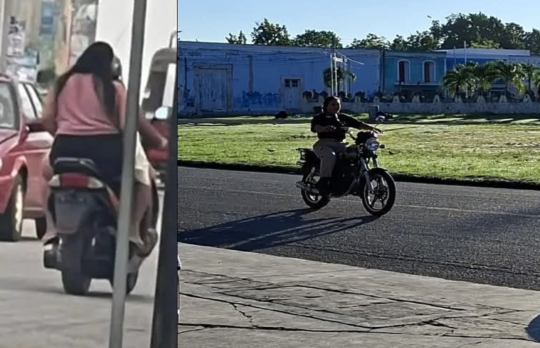 La hija del presidente y mujeres Policías violan el reglamento de tránsito en Cansahcab: Andan sin casco