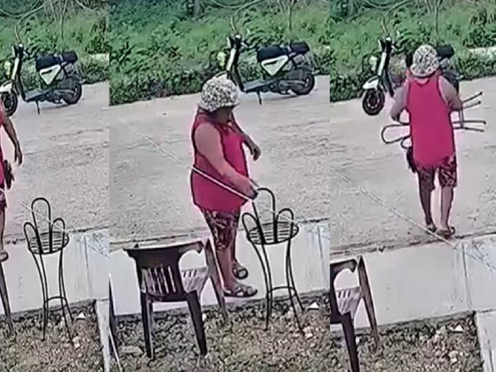 Una mujer de Kanasín entra a un predio y se roba una silla: Dicen que tiene una discapacidad