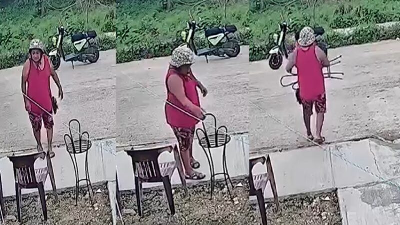 Una mujer de Kanasín entra a un predio y se roba una silla: Dicen que tiene una discapacidad