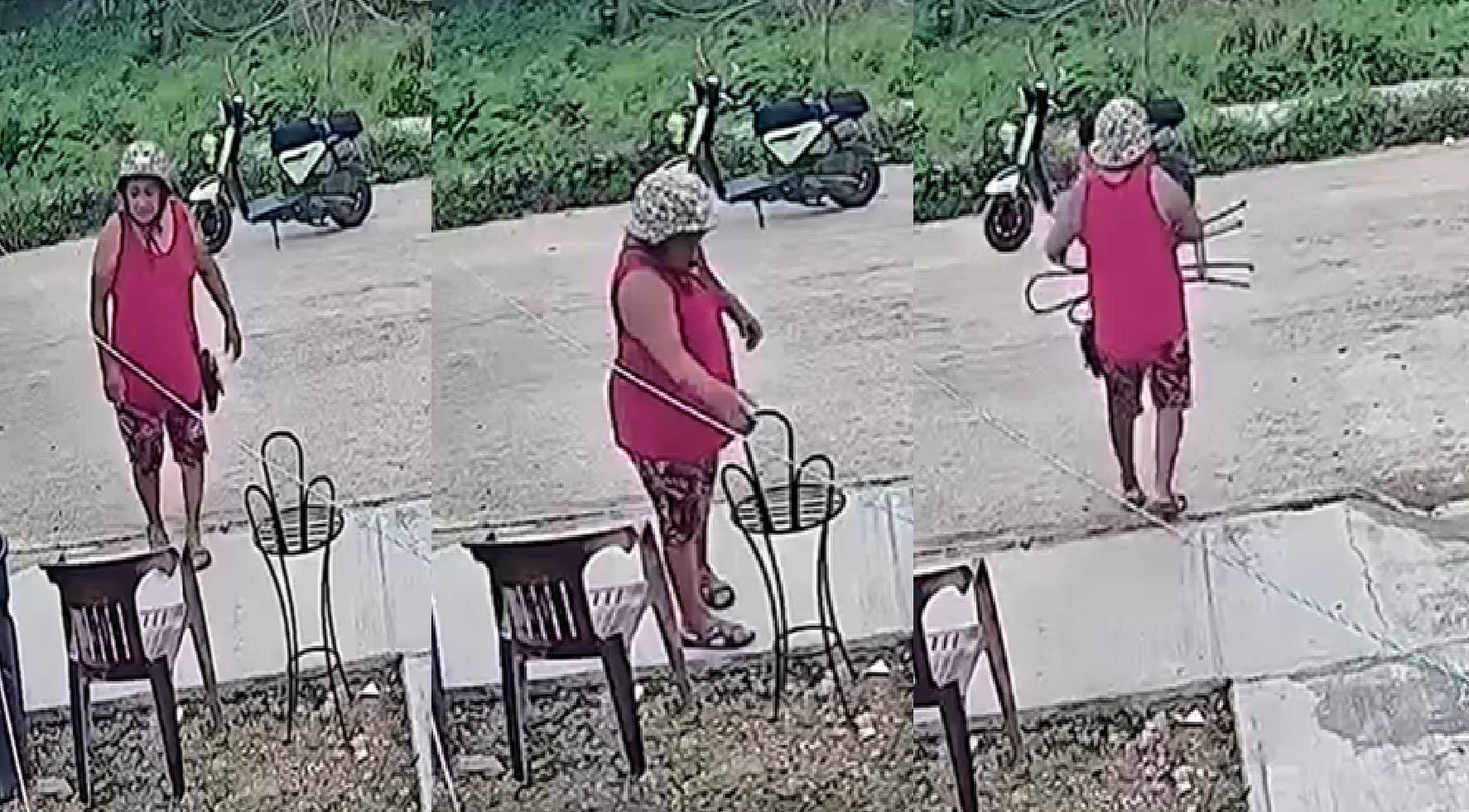 Una mujer de Kanasín entra a un predio y se roba una silla: Dicen que tiene una discapacidad