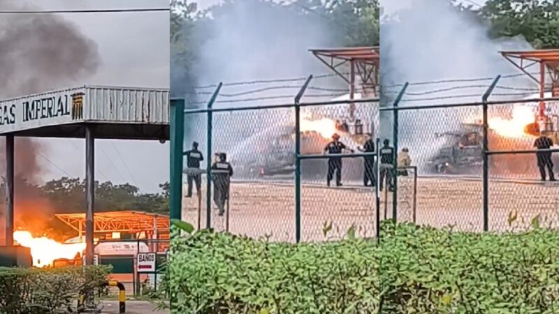 Se incendia una camioneta con 10 tanques de gas LP en la planta Imperial de Valladolid