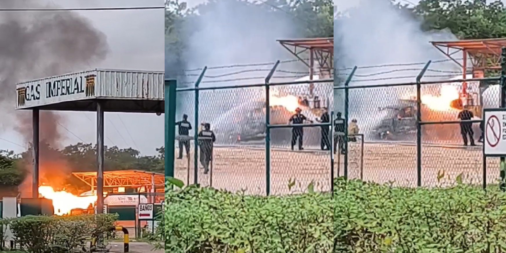 Se incendia una camioneta con 10 tanques de gas LP en la planta Imperial de Valladolid