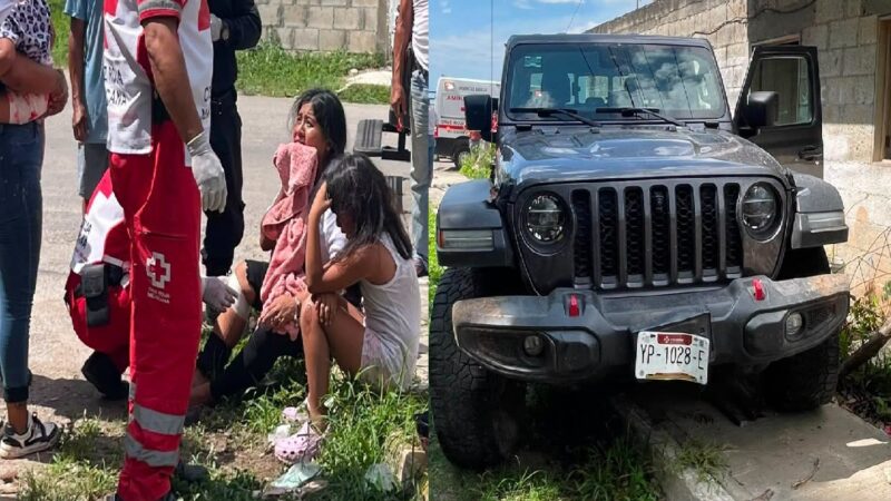 Madre y sus dos hijas quedan lesionadas: se volaron un alto y las chocan en calles de Tizimín