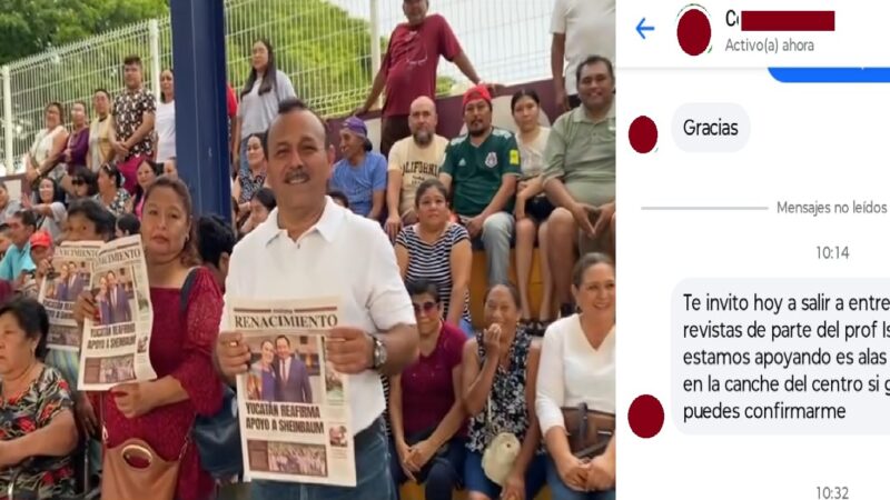 Fracasa Ismael Aguilar en su intento de llenar una asamblea de Morena en Dzidzantún; solo asisten ex aviadores y regidores
