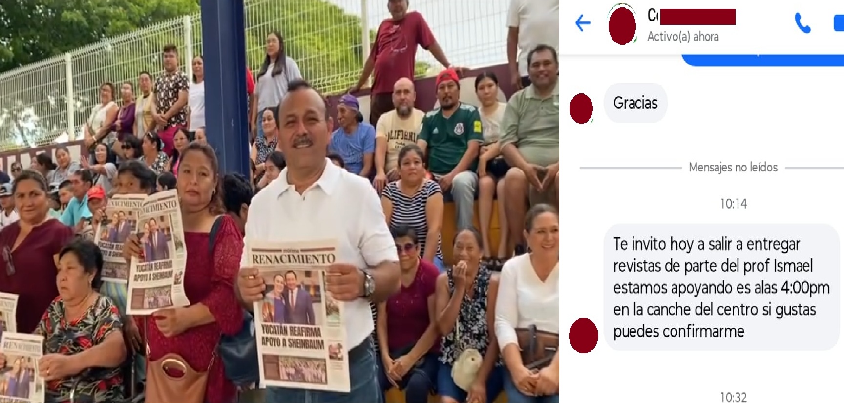 Fracasa Ismael Aguilar en su intento de llenar una asamblea de Morena en Dzidzantún; solo asisten ex aviadores y regidores