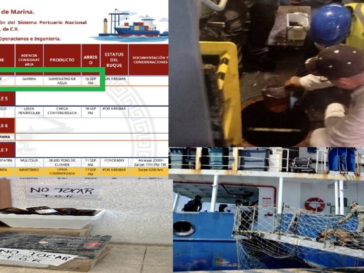 Golpe al huachicol en Progreso: Aseguran un buque africano que trasportaba miles de litros de Diesel en sus tanques de agua