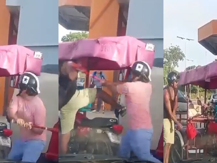 Mototaxista de Kanasín de un batazo arreglan sus problemas con otro mototaxista