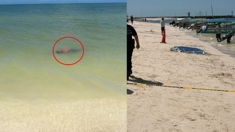 “Bolas” aparece muerto, flotando en la orilla del mar de Celestún, pudo ser homicidio