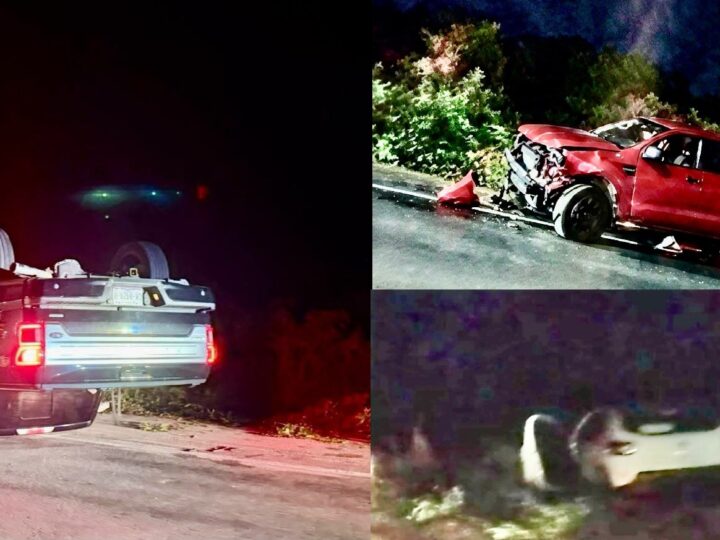 Un choque entre tres vehículos deja una camioneta volcada y heridos en la carretera a Sucilá