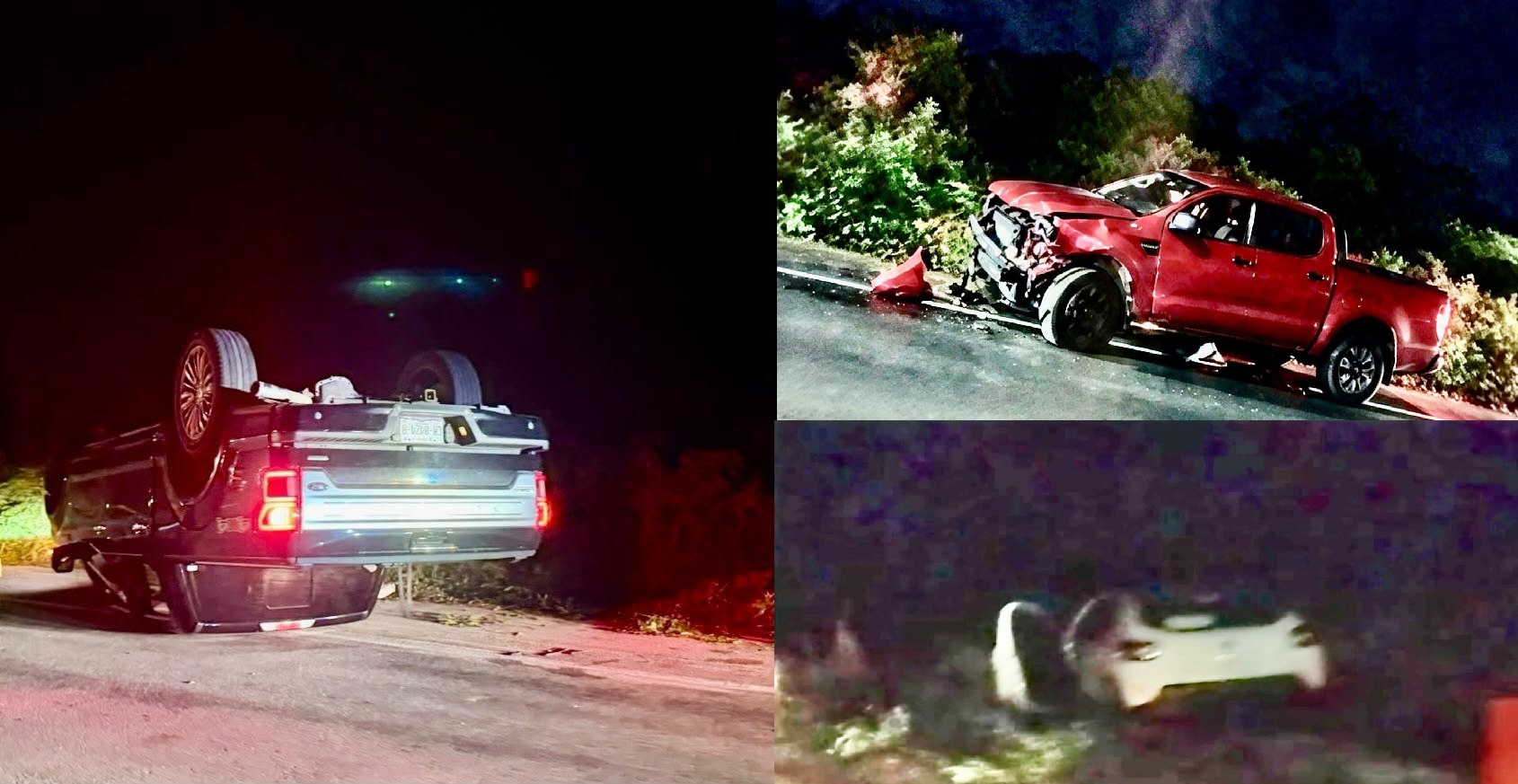 Un choque entre tres vehículos deja una camioneta volcada y heridos en la carretera a Sucilá