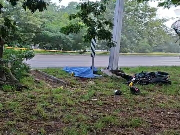 Una joven motociclista se estrella contra un árbol y muere en el periférico de Mérida