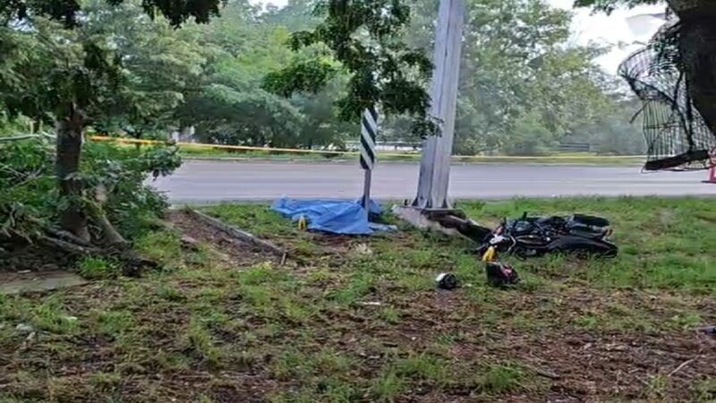 Una joven motociclista se estrella contra un árbol y muere en el periférico de Mérida