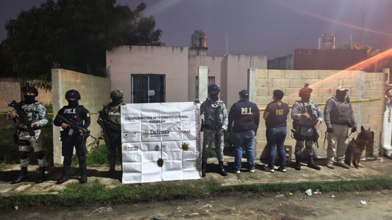 FGE decomisa casi ocho kilos de drogas en una casa de Umán: No revela si hubo detenidos