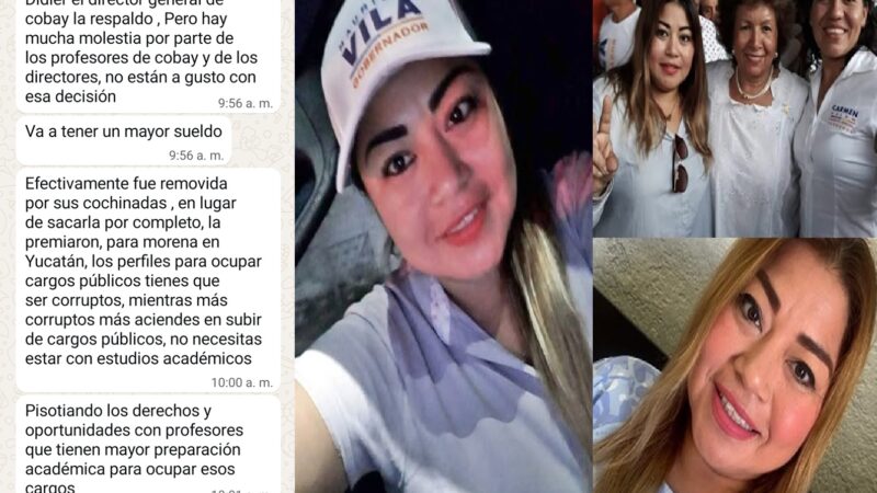 Nepotismo en el COBAY: Premian Angélica Caamal como jefa de servicios académicos